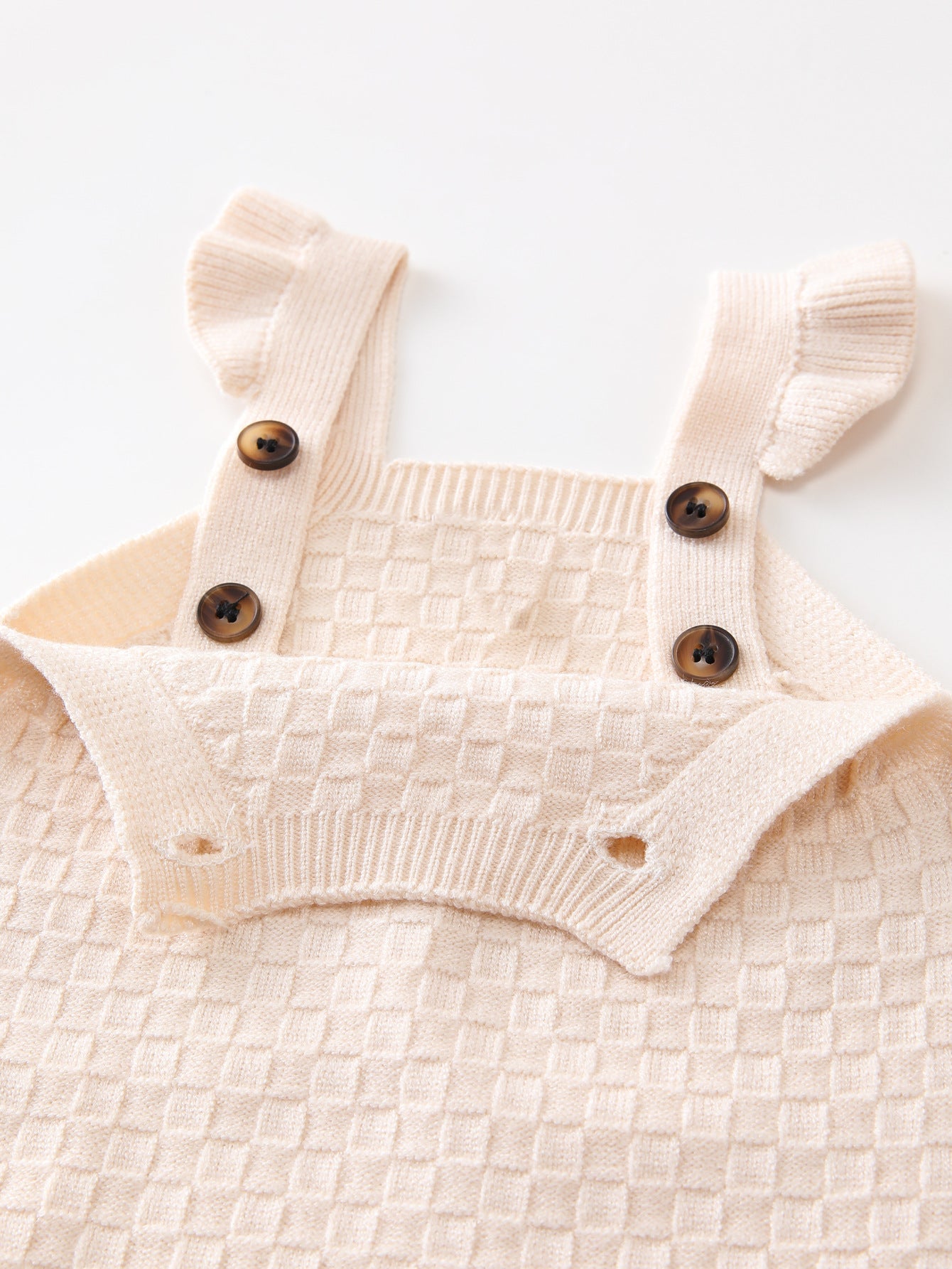 New Arrival Summer Baby Kids Girls Plaid Pattern Simple Solid Color Sleeveless Strap Knitted Onesies