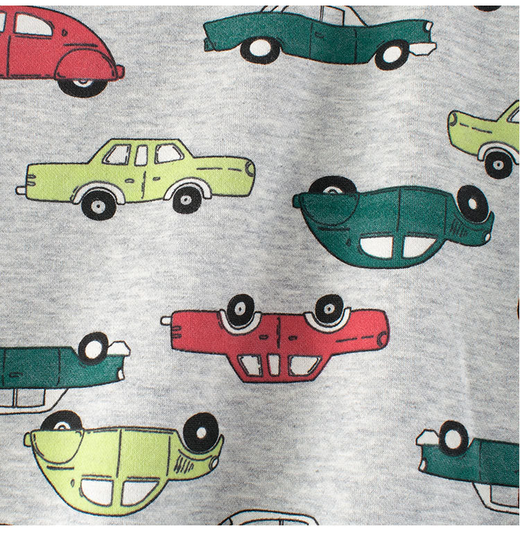 Baby Boys Automobile Cars Cartoon Crew Neck Long Sleeve Grey Pullover