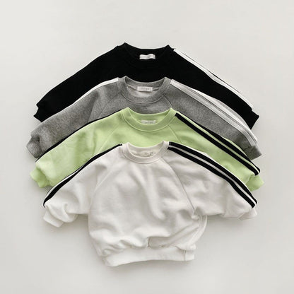 Autumn Baby Kids Unisex Casual Striped Long Sleeves Pullover and Pants 2-Piece Sportswear Clothing Set